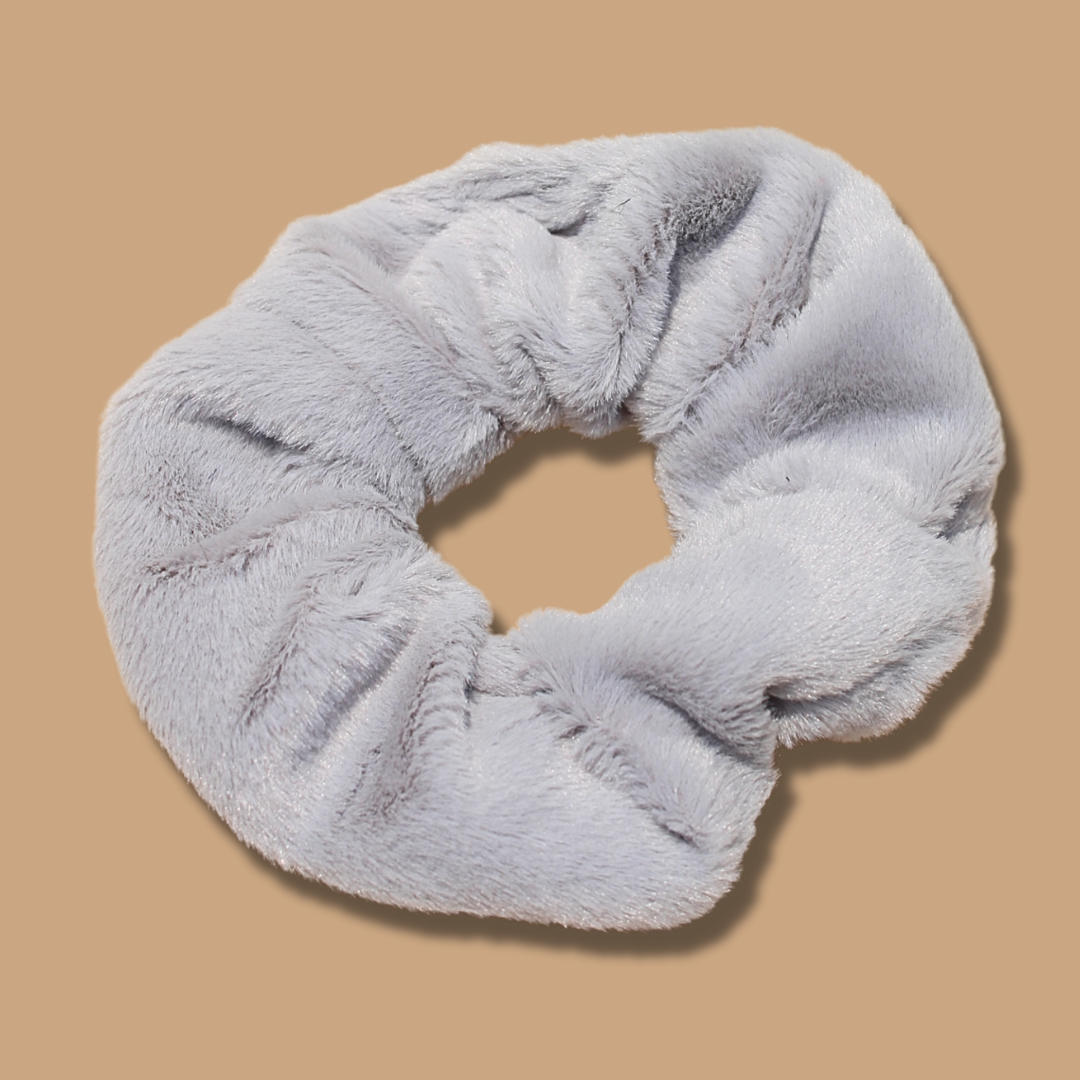 Korean Fur Scrunchie (Grey )