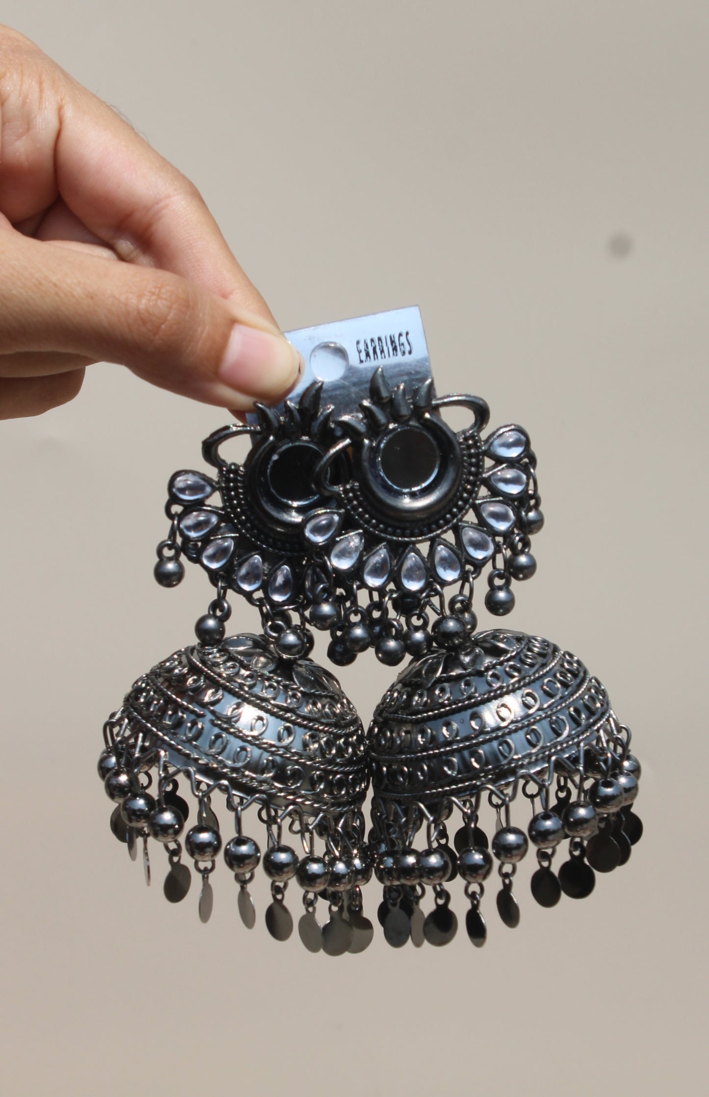 Black Oxidised Jhumka