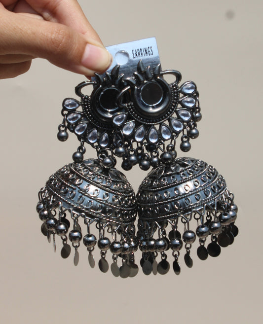 Black Oxidised Jhumka