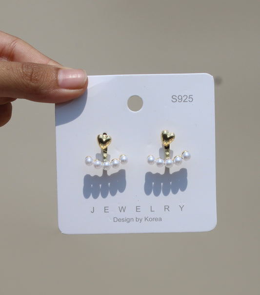 Korean Heart Earring (925 Silver )