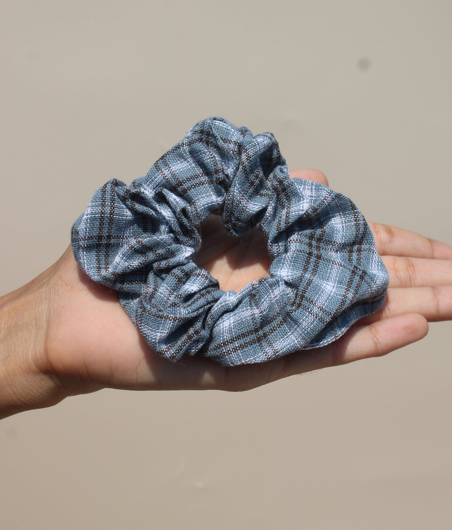 Check Print Medium size Scrunchie