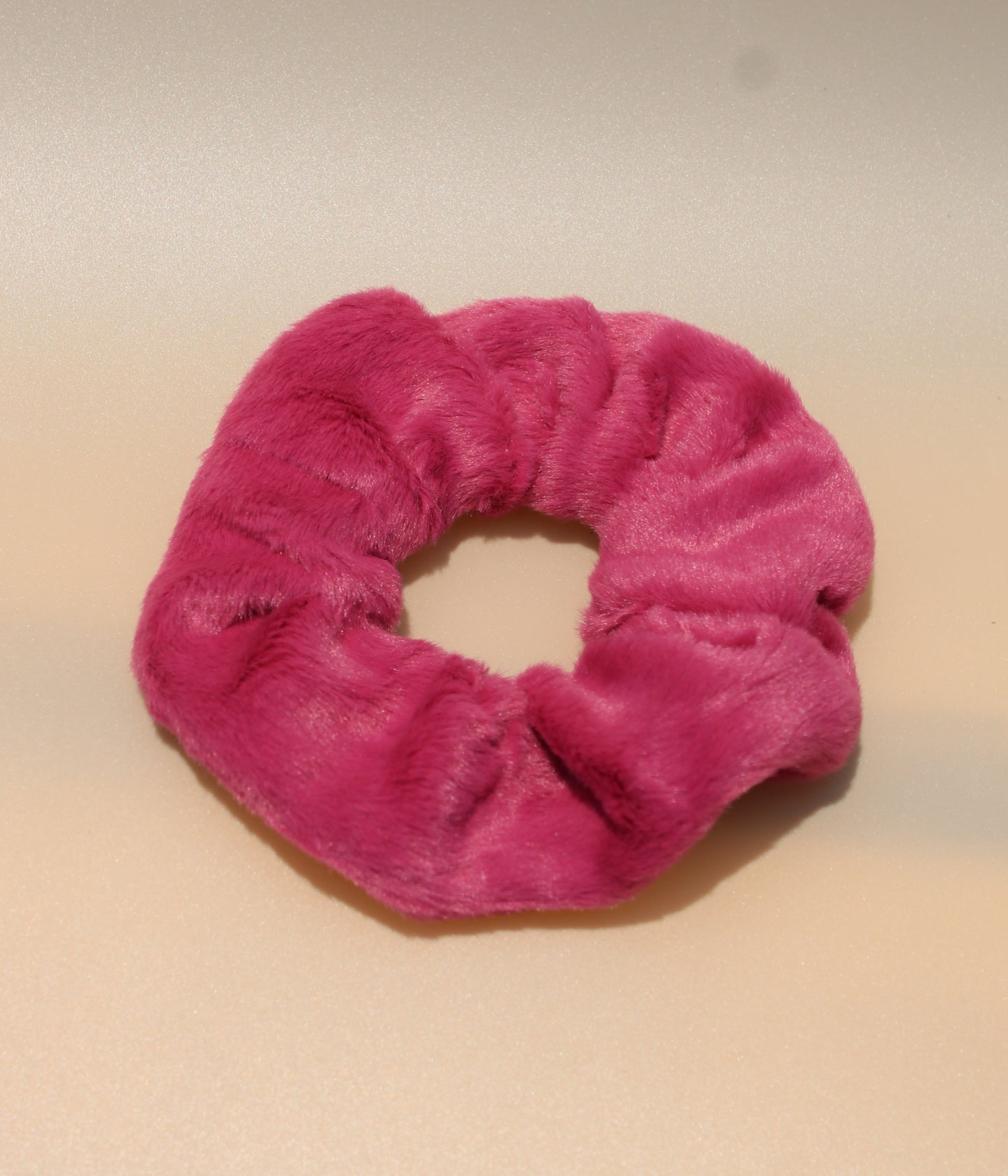 Korean Fur Scrunchie (Dark pink )