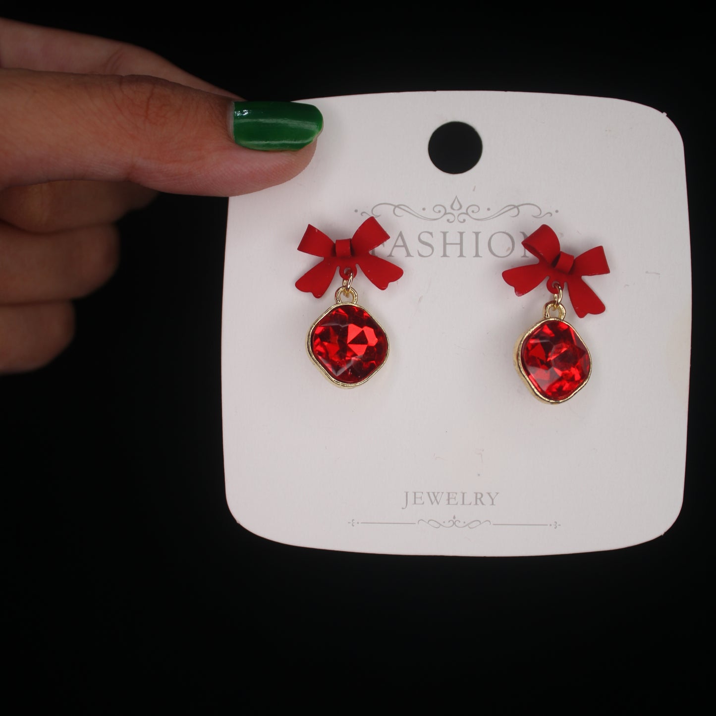 Wknd Red Bow Earring