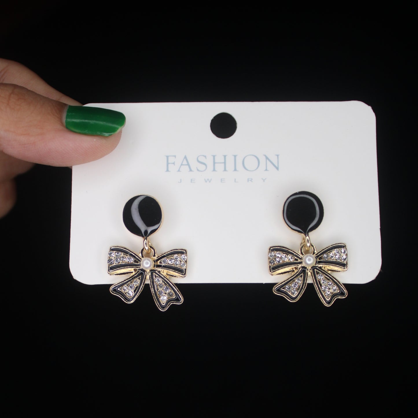 Black Bow Korean Earring