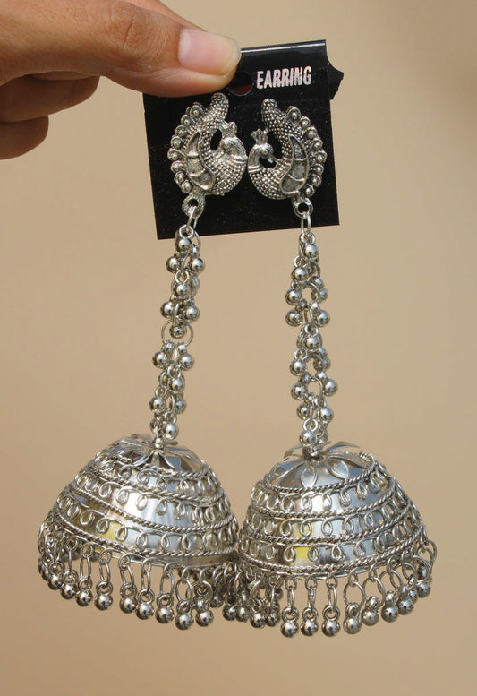 Long Chain Jhumka ( Silver )