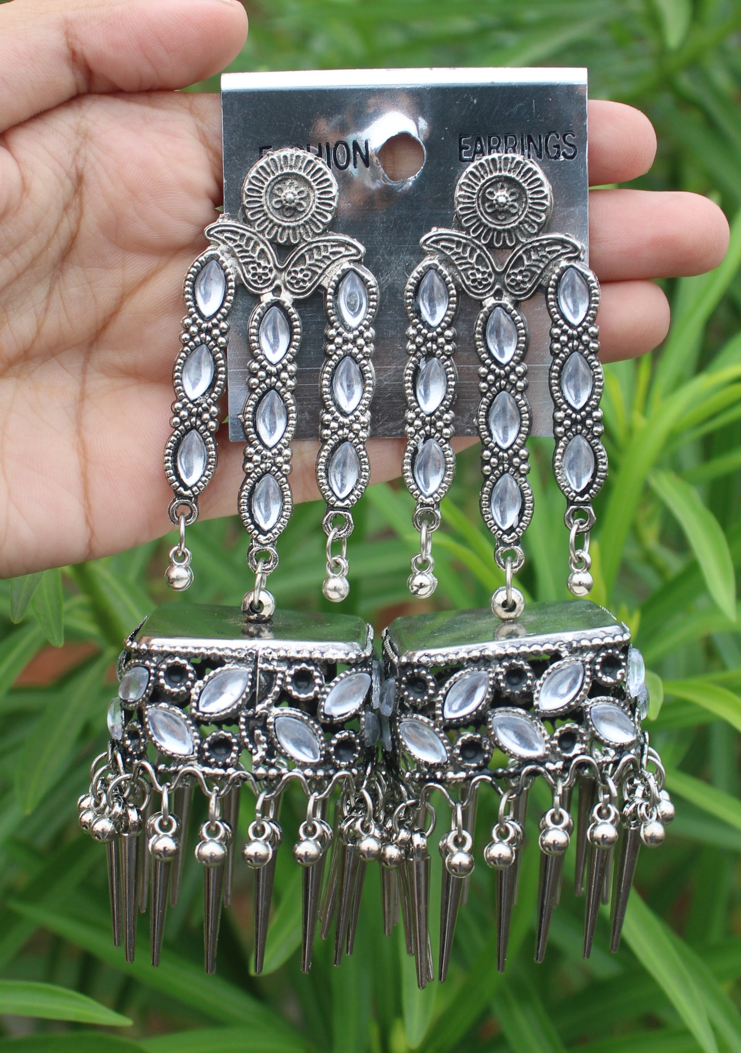 Oxidised Geometrical Jhumka