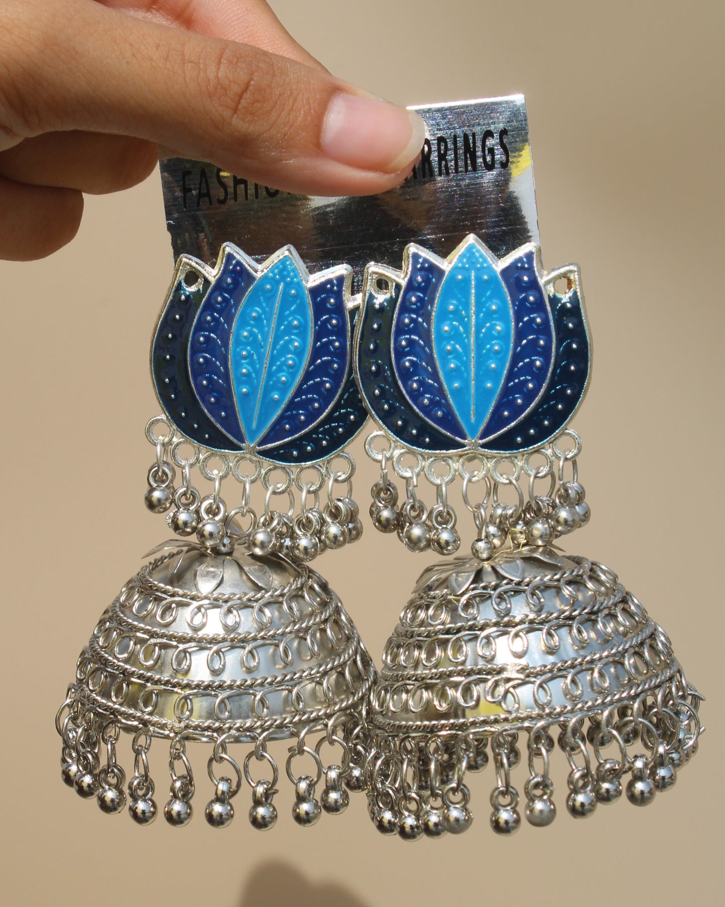 Blue Lotus Meena Jhumka