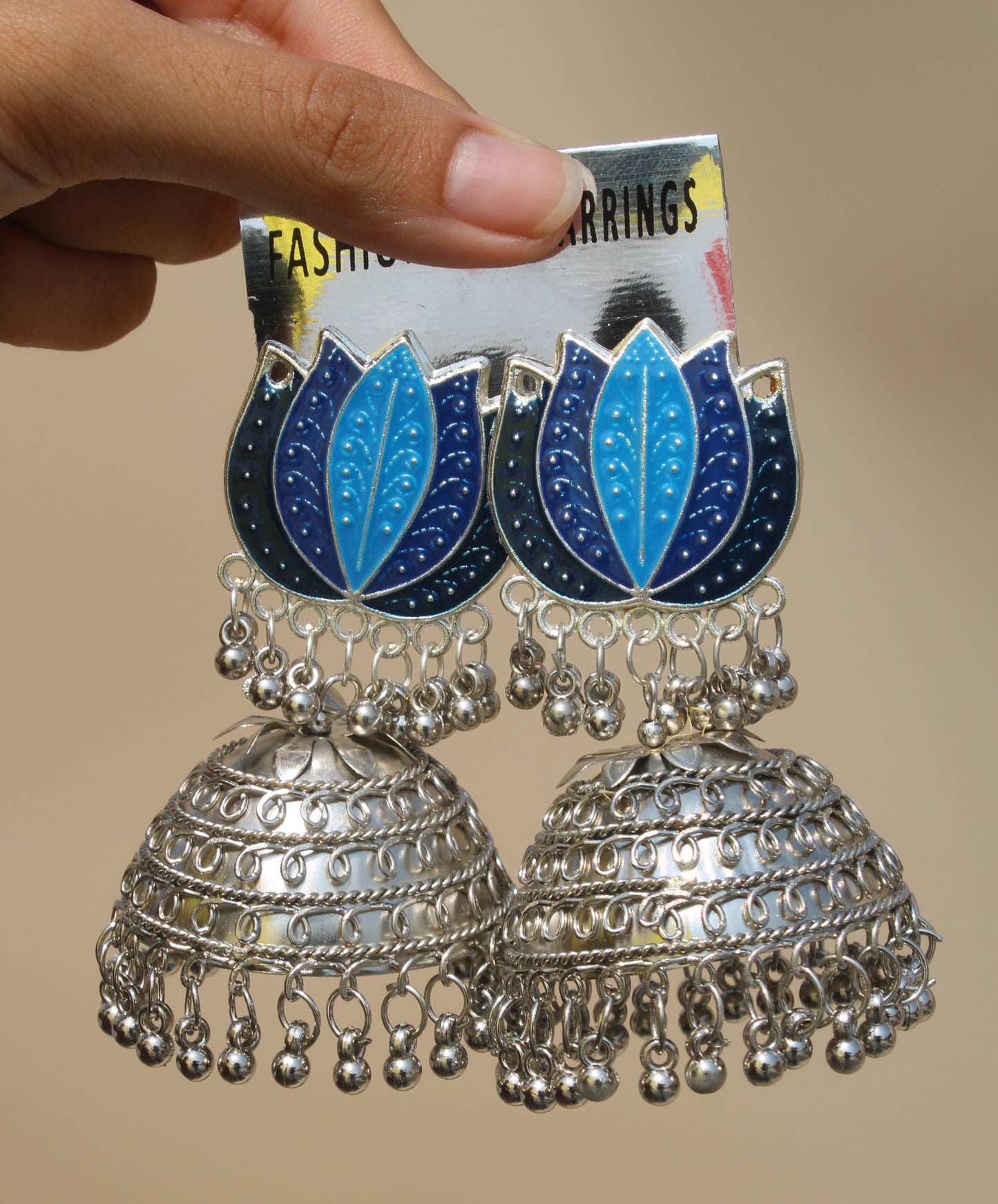 Blue Lotus Meena Jhumka