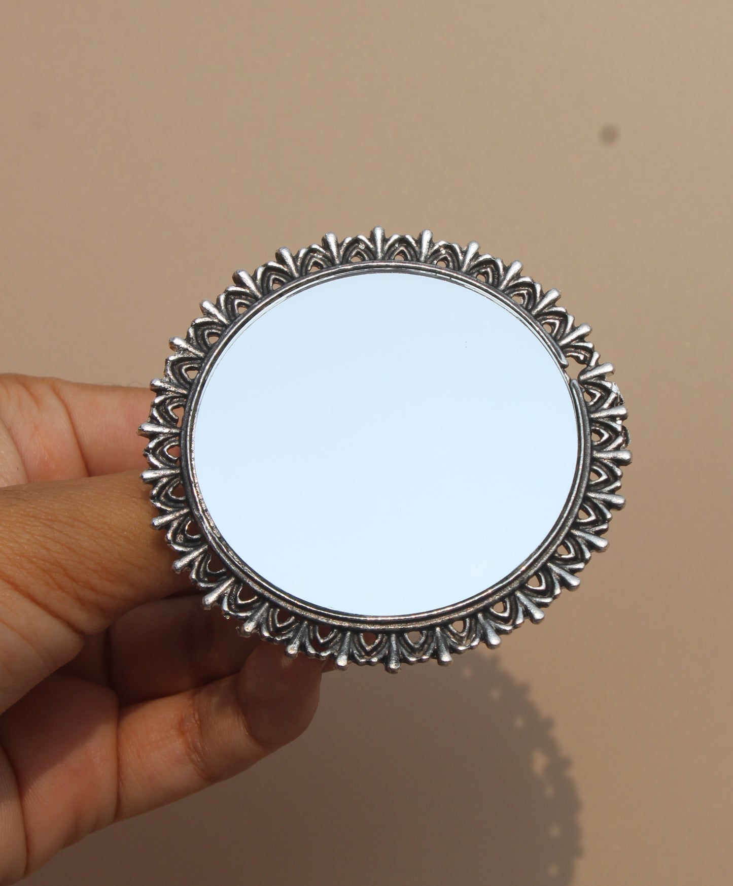 Jumbo Size Adjustable Mirror Finger Ring