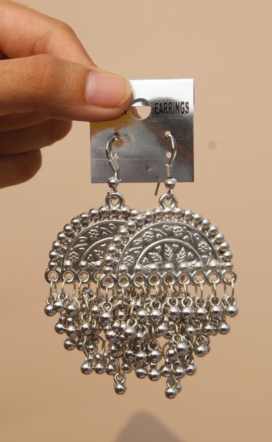 Oxidised Jaal Earring