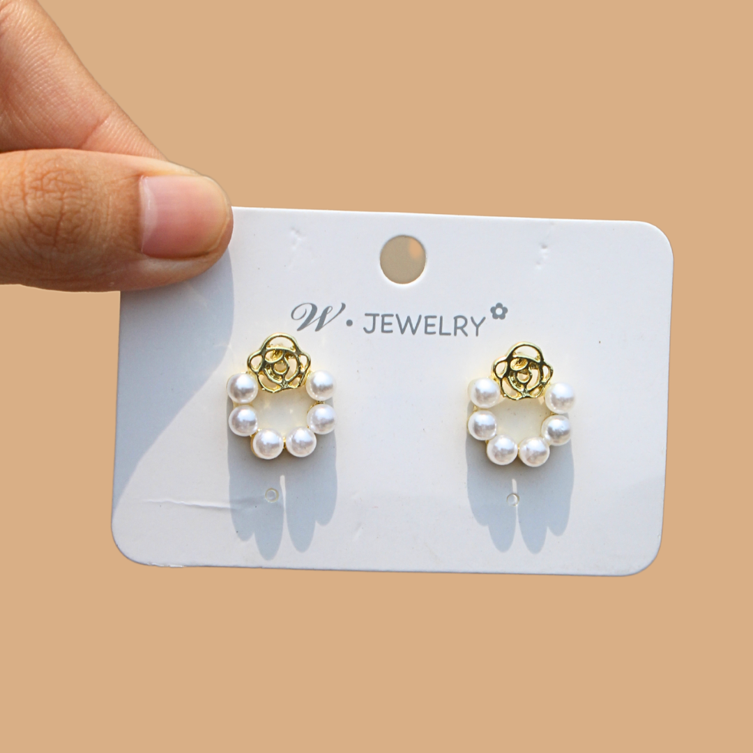 Round Pearl Korean Earring