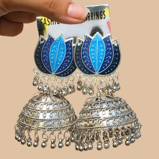 Blue Lotus Meena Jhumka