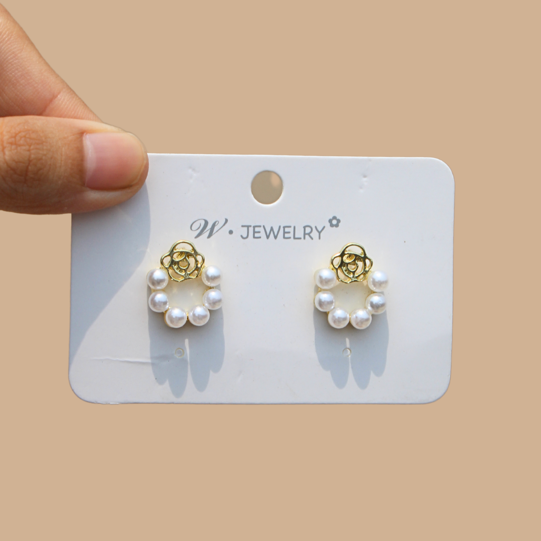 Round Pearl Korean Earring