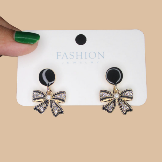 Black Bow Korean Earring