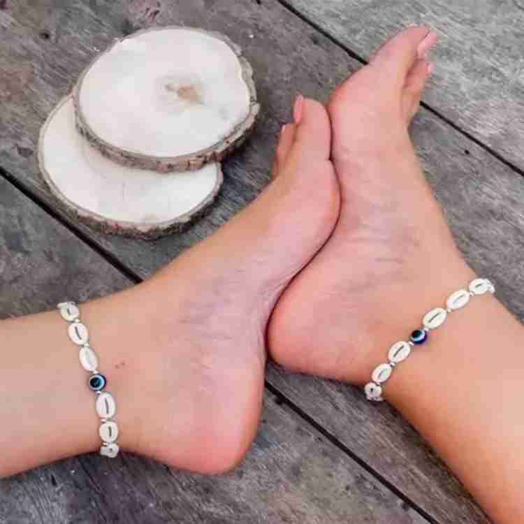 Evil eye shell Anklet ( Single Quantity )